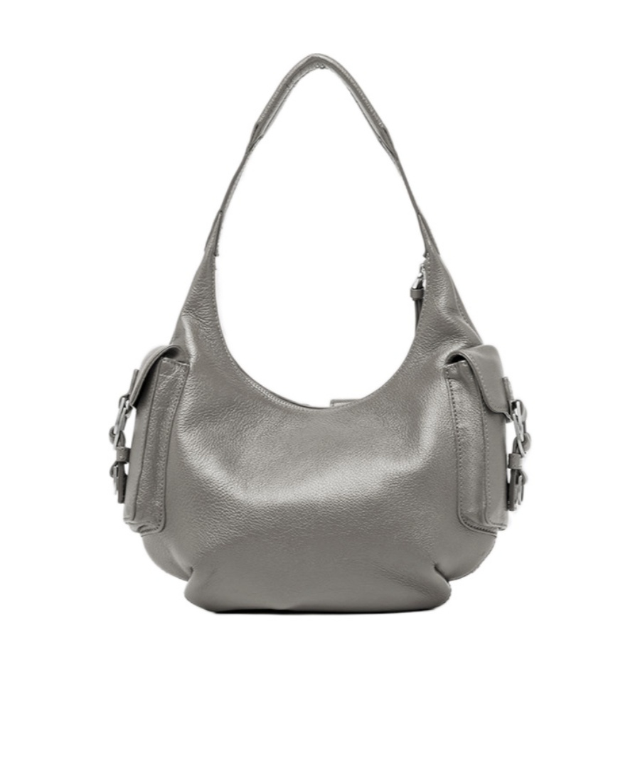 Blumarine Leather Bag With Zip In Gray