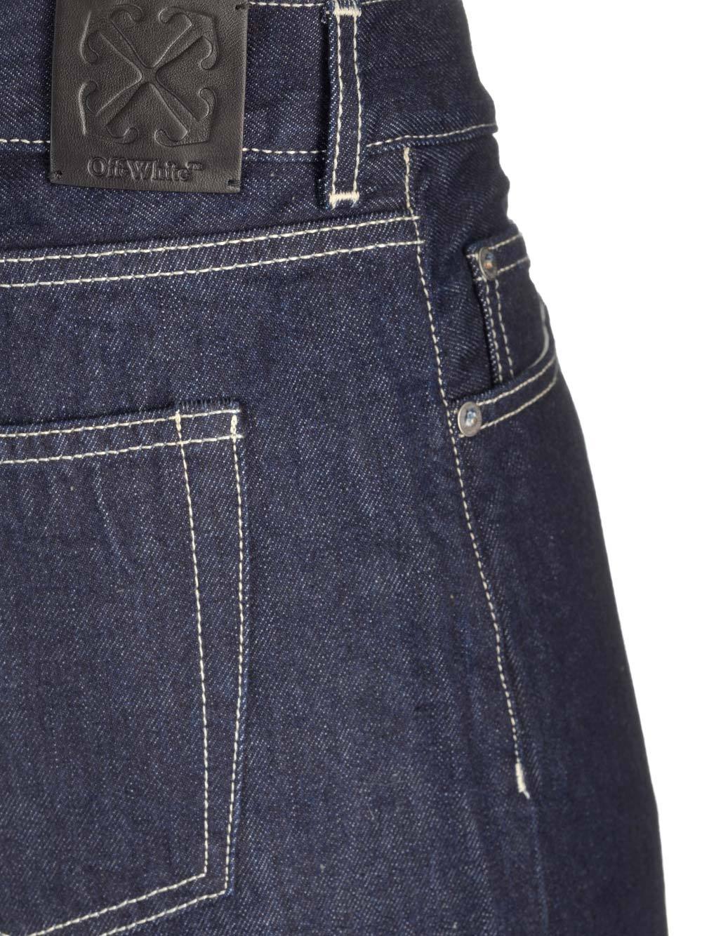 Off-white Logo-embroidered Skate Jeans In Black