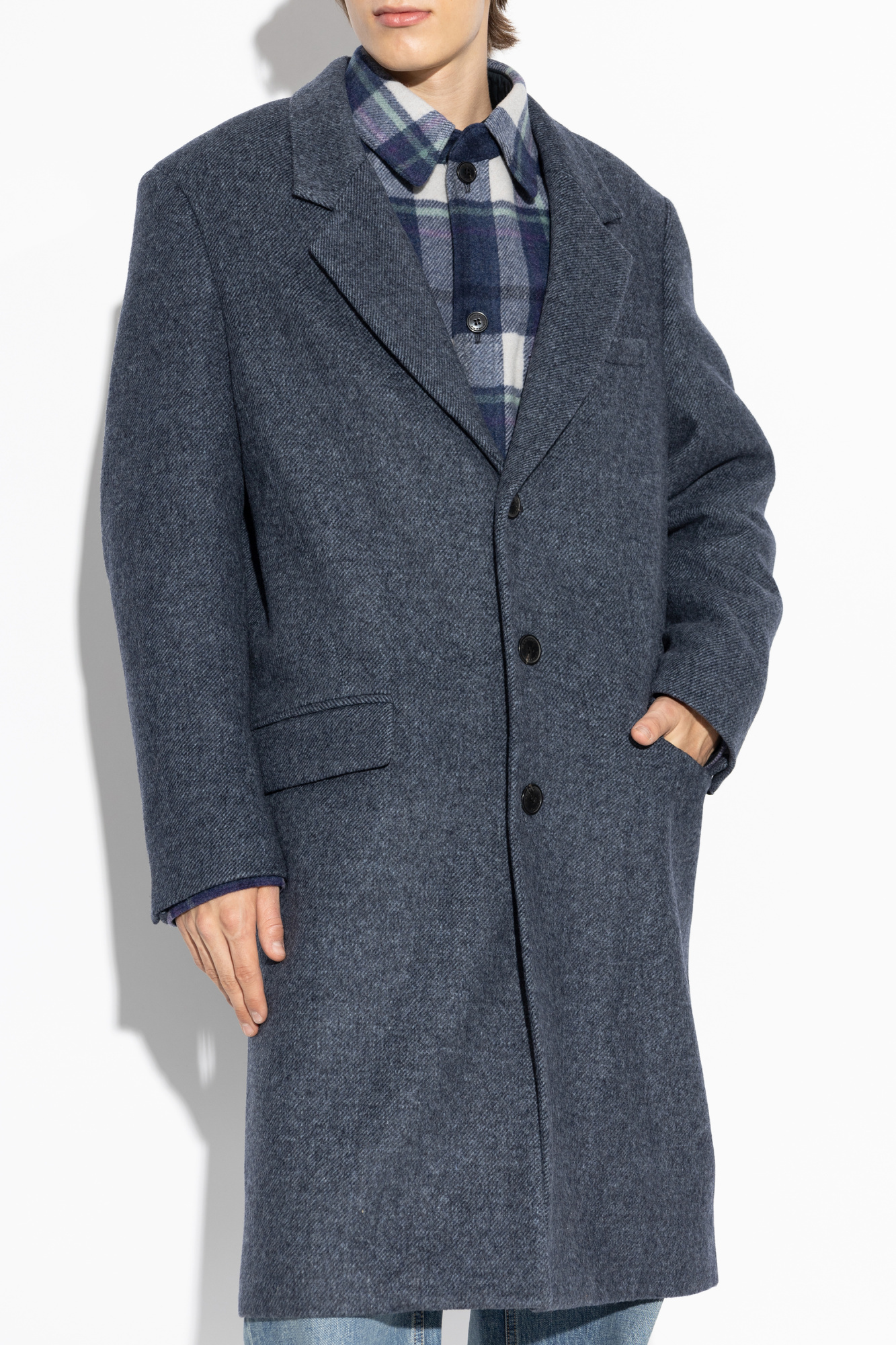 Isabel Marant Johel Single-breasted Coat In Blue
