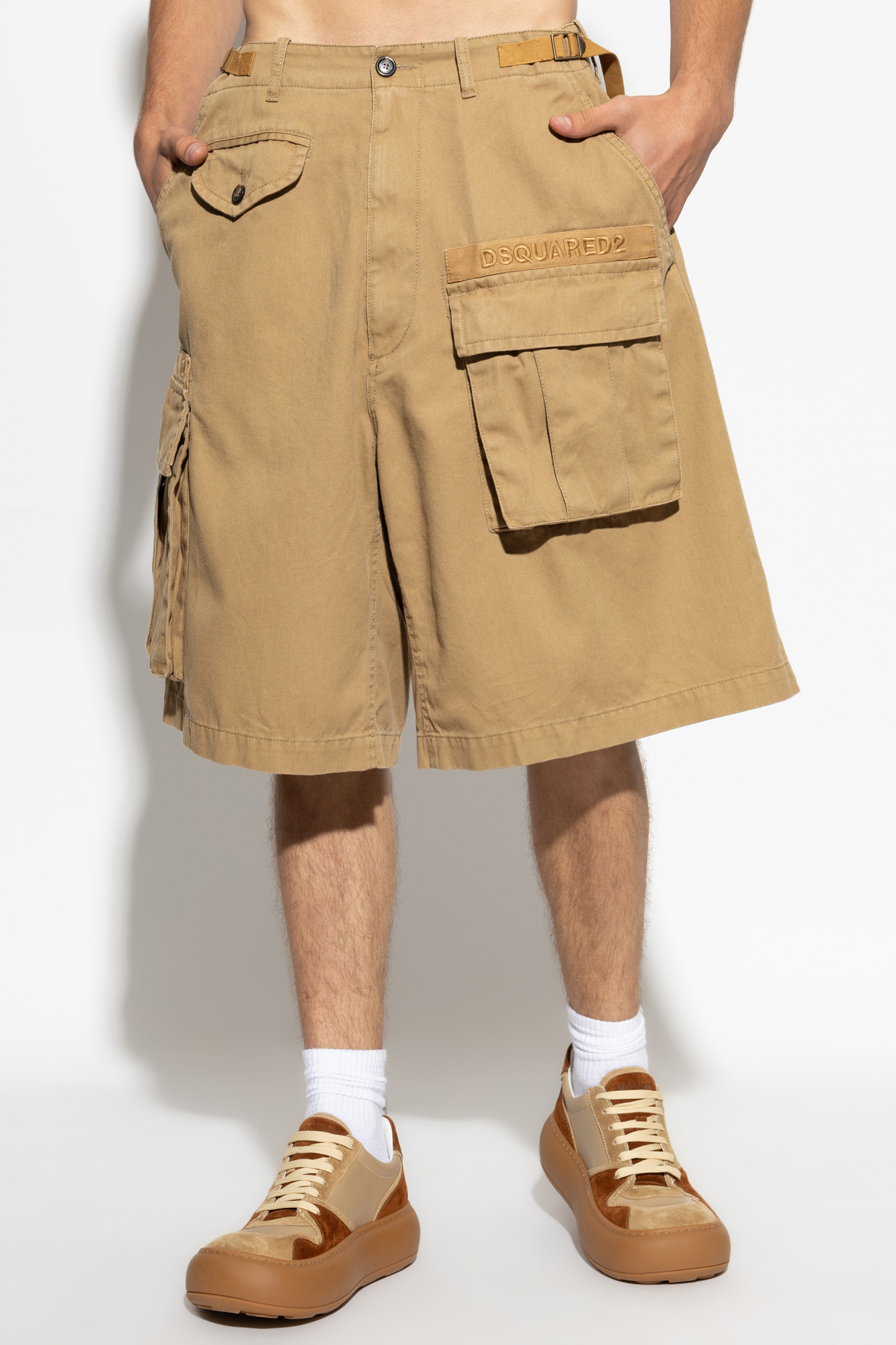 Dsquared2 Belt Loop Shorts In Brown