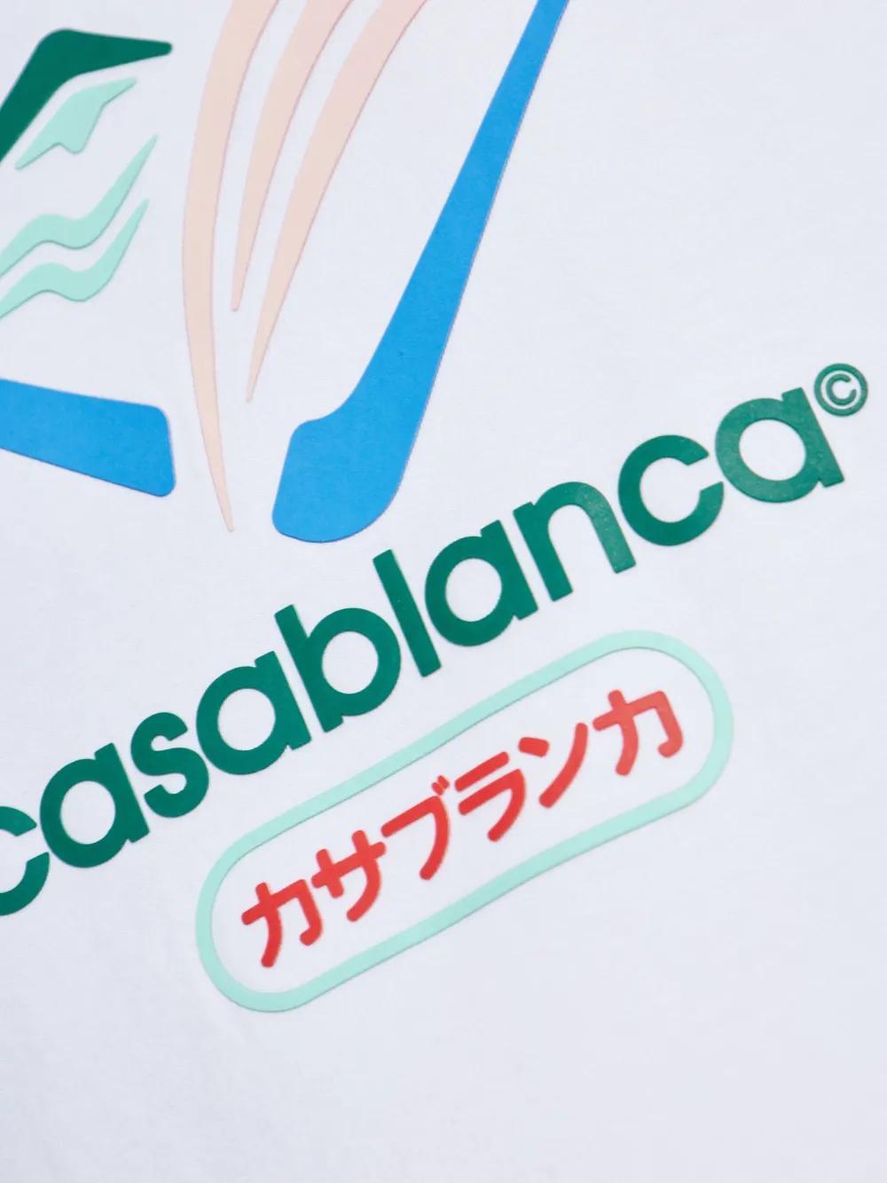 Casablanca Montagne Sportif Cropped T-shirt In White