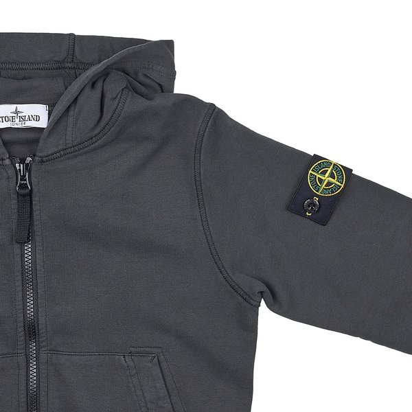 Stone Island Hooded Sweater In Charcoal-grey