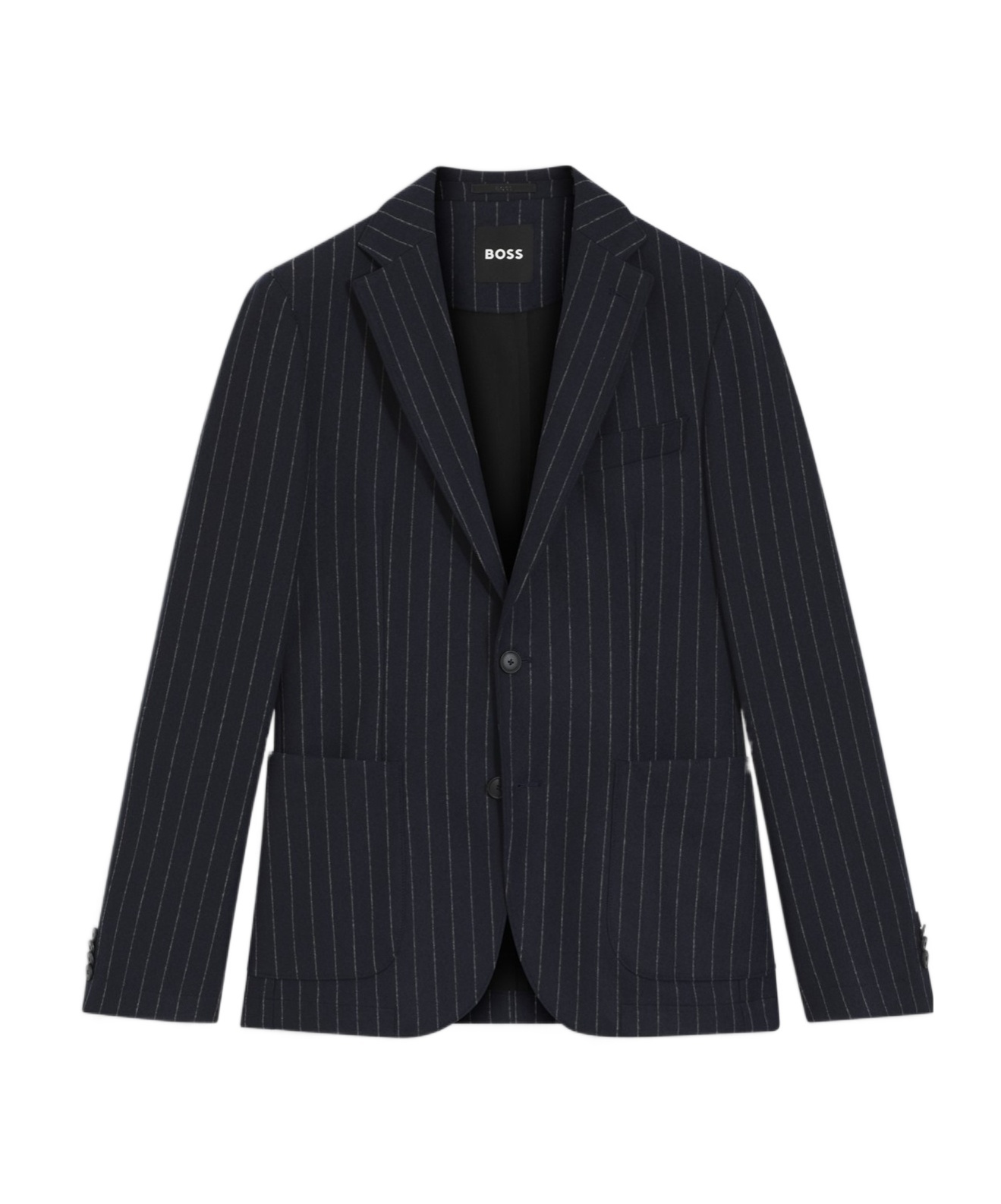Hugo Boss Flannel Striped Blazer In Blue
