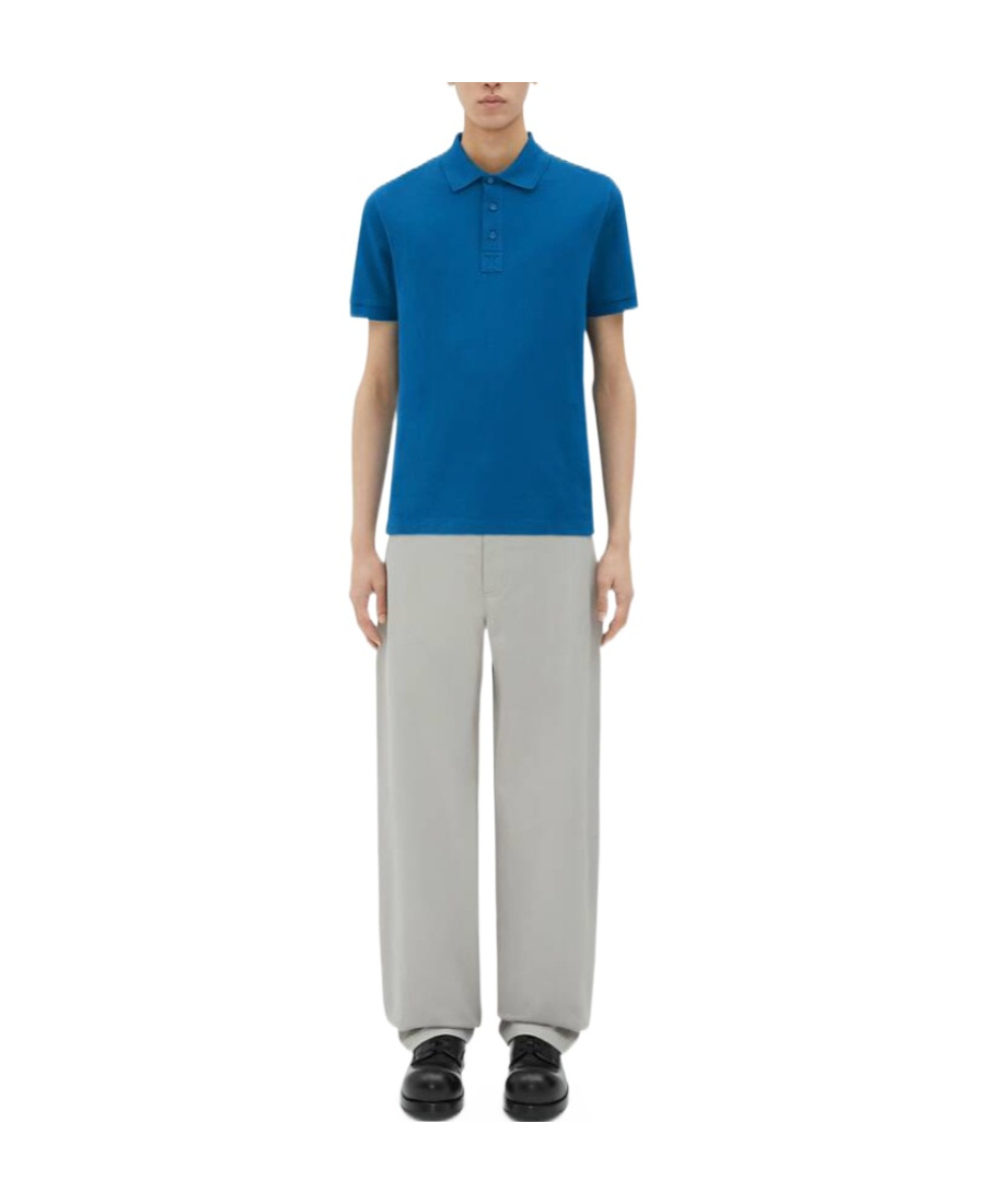 Bottega Veneta Polo Shirt With Lapel Short Sleeve In Blue