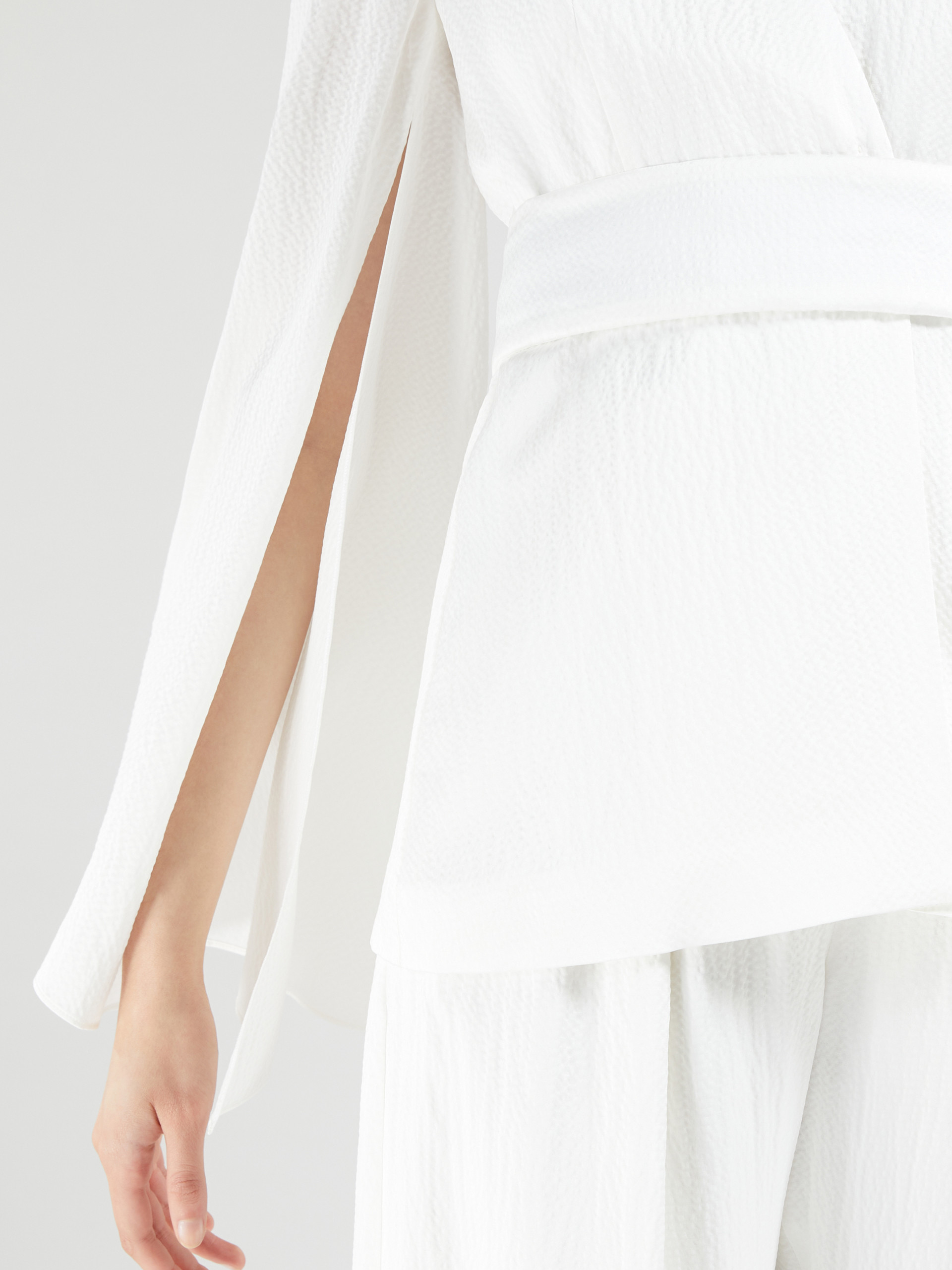 Max Mara Long-sleeved Kimono Jacket In White
