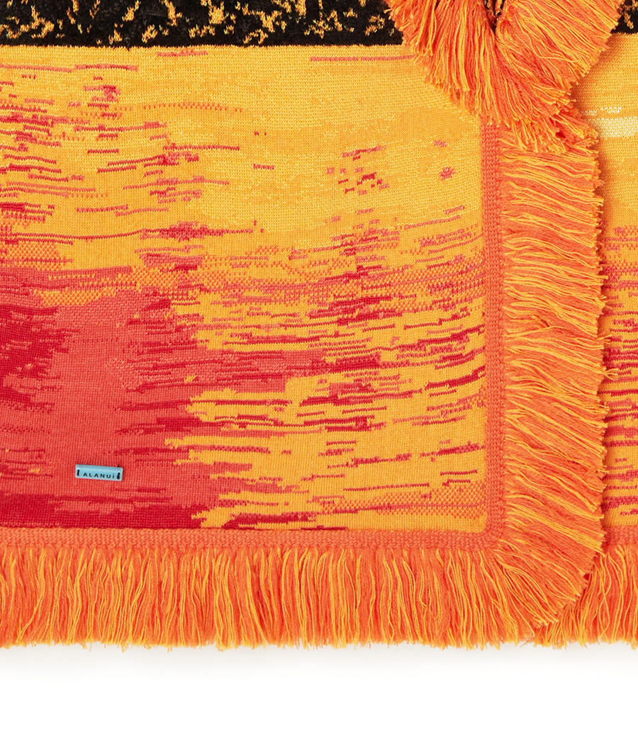 Alanui Jacquard Landscape Cardigan In Orange