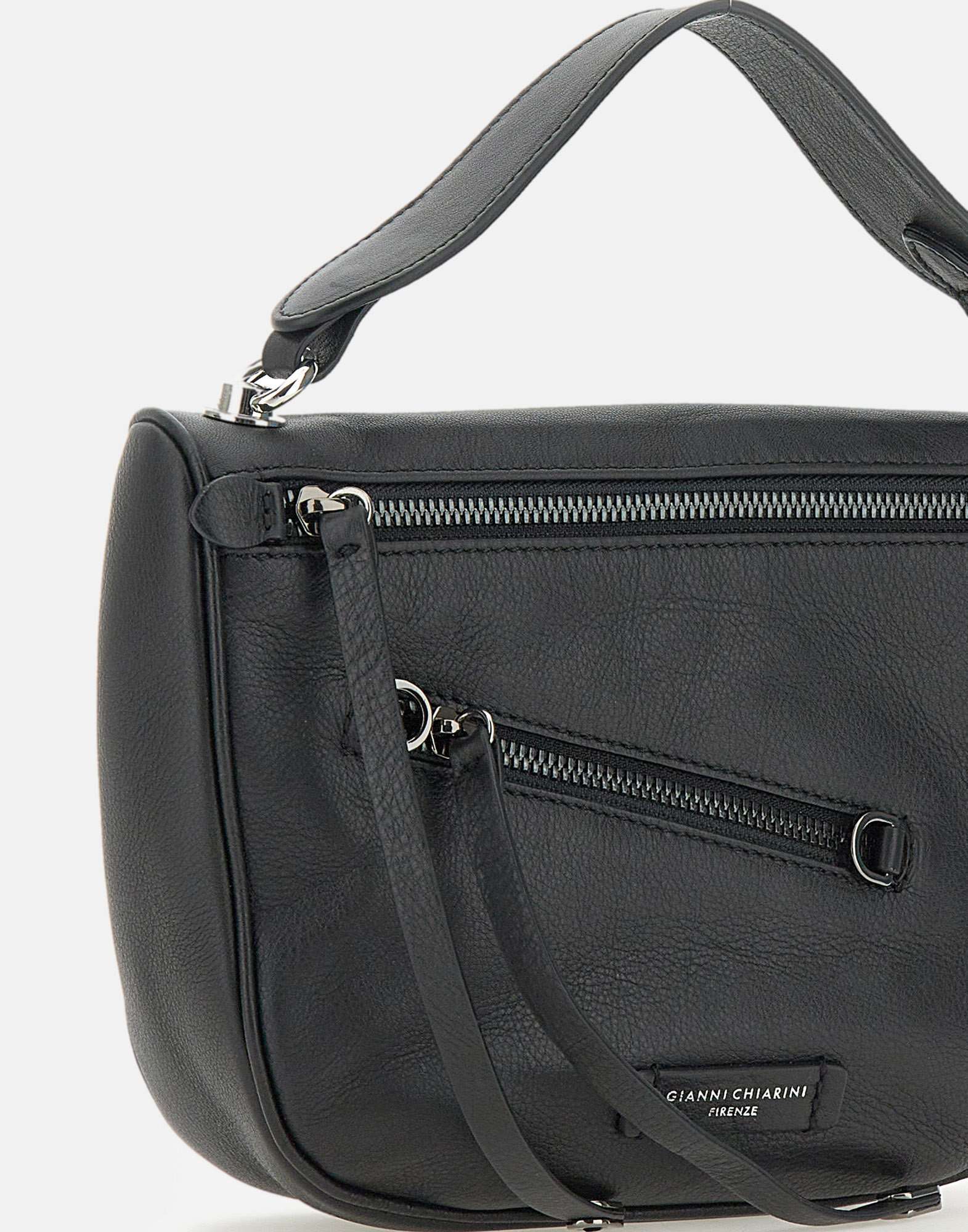 Gianni Chiarini Logo Patch Zipped Tote Bag In Black
