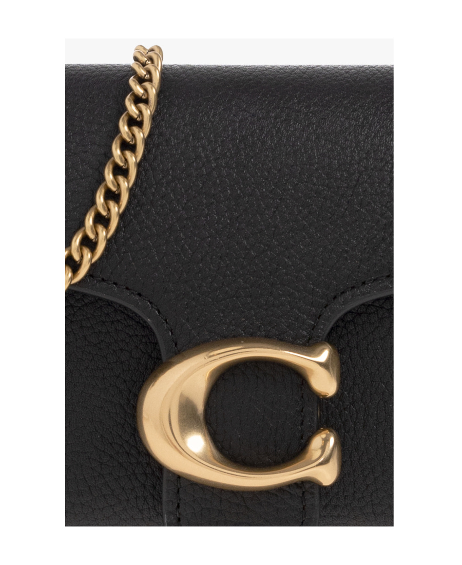Coach Chain Strap Textured Shoulder Bag In Black