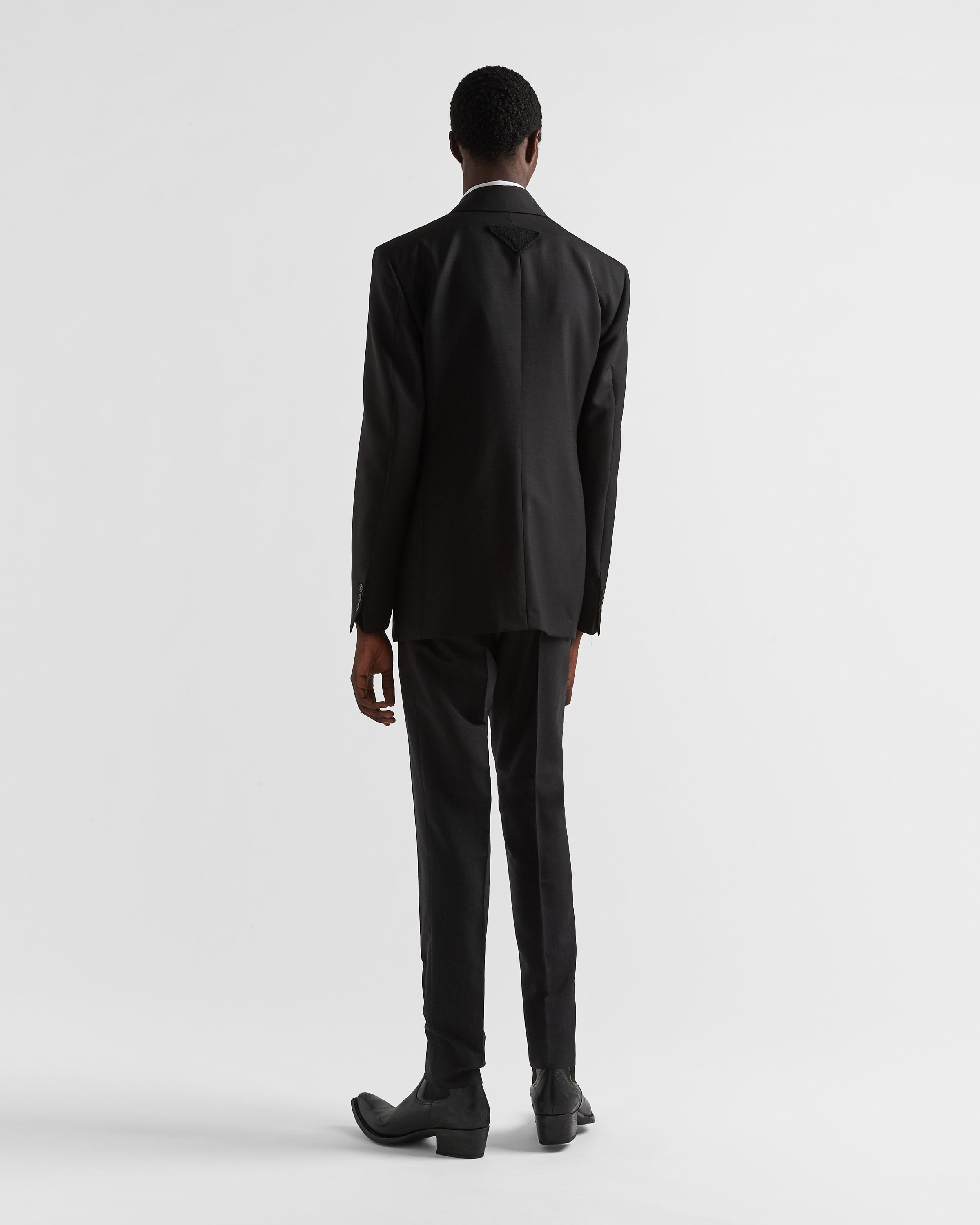 Prada Double-breasted Wool Blazer In Black