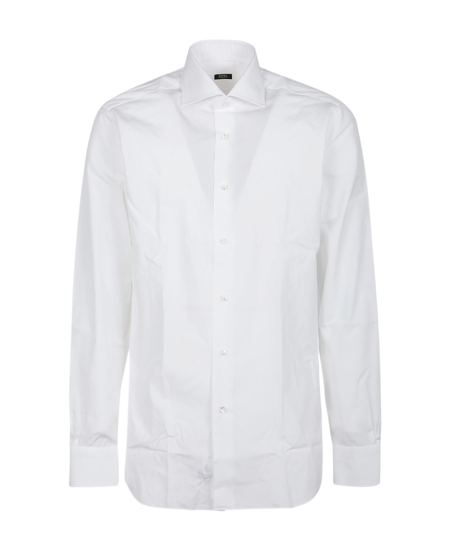 Barba Napoli Long Sleeve Neck Shirt In White