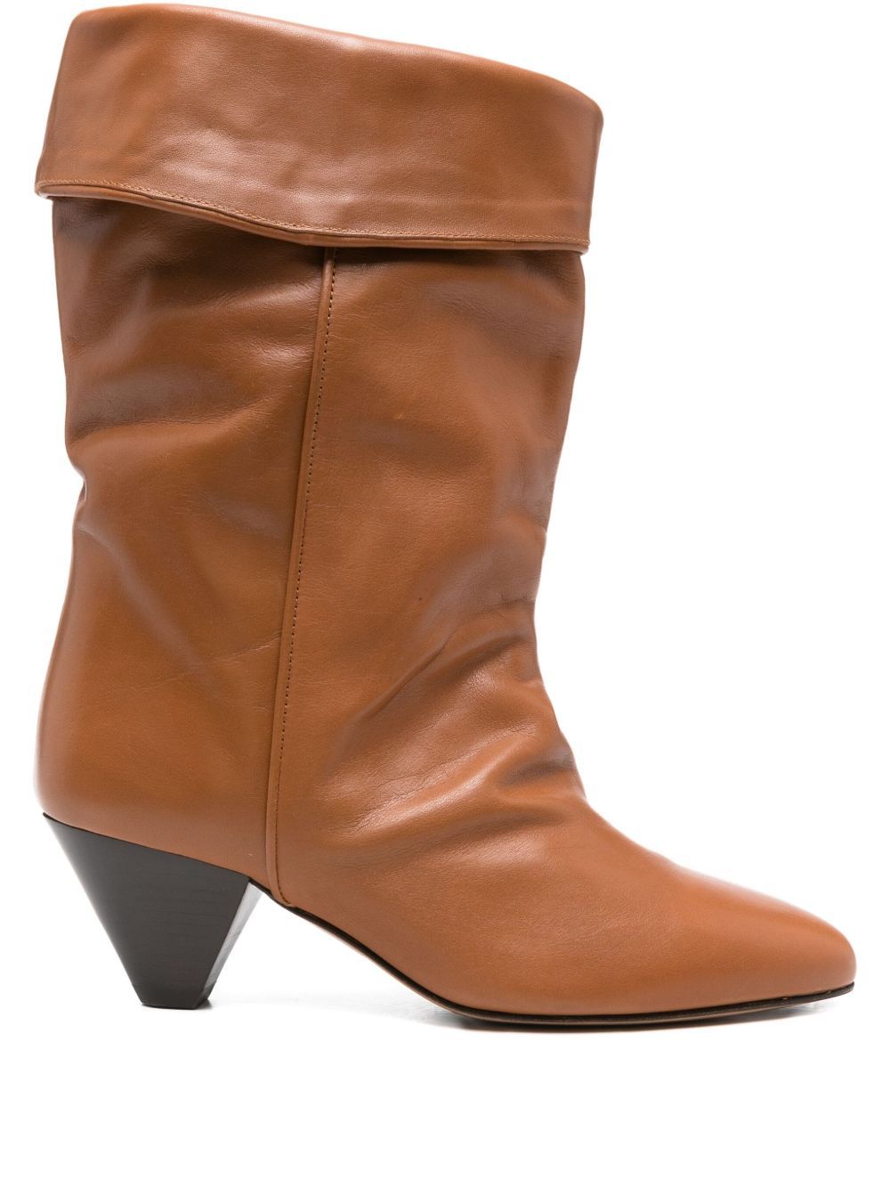 Isabel Marant 55mm Dalby Draped Leather Boots In Brown