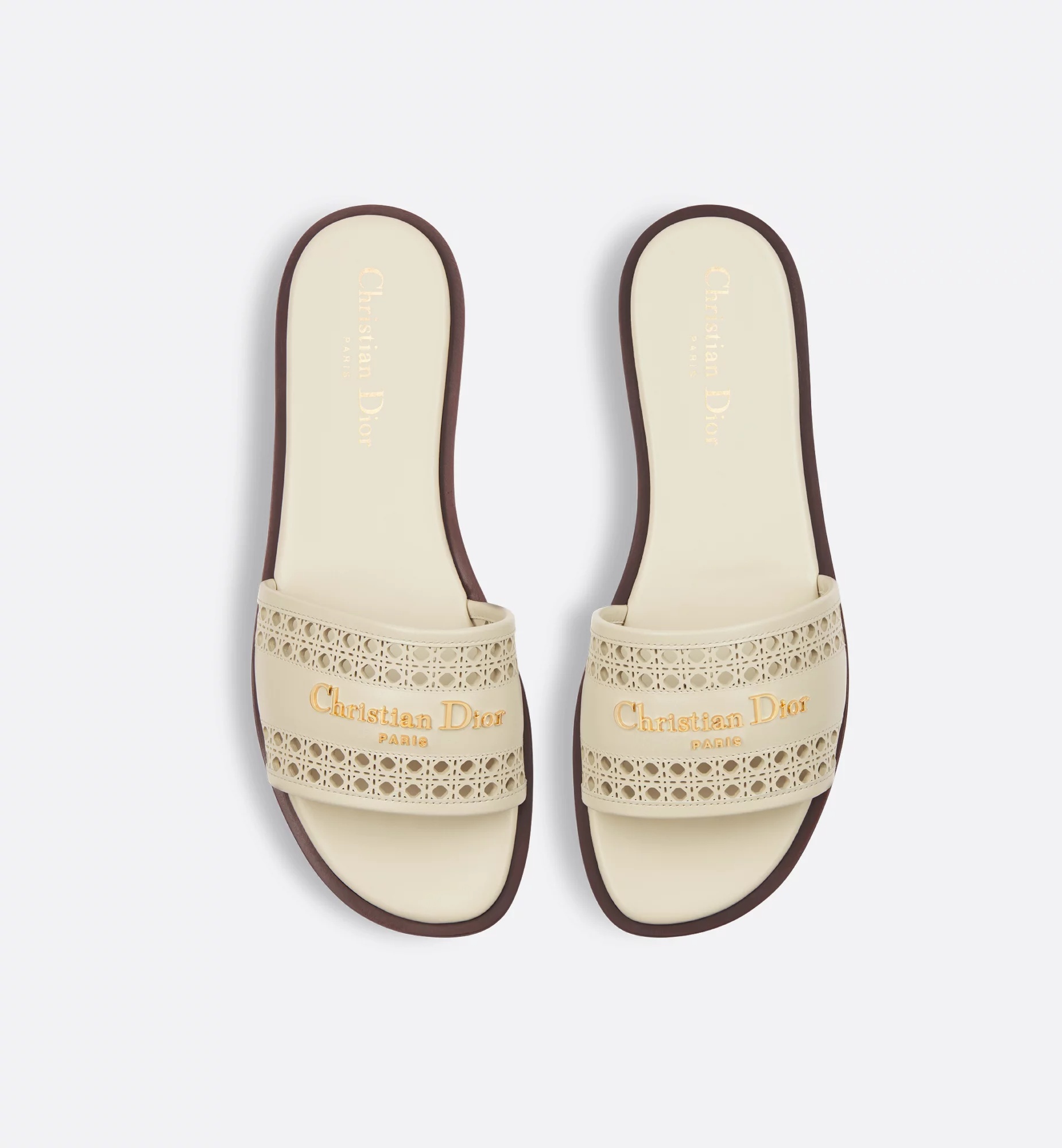 Dior D-lane Slide In Light Biscuit Color