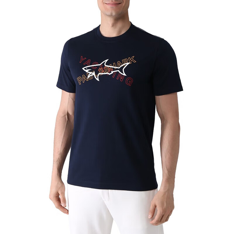 PAUL & SHARK LOGO T-SHIRT WITH ROUND NECK PATTERN
