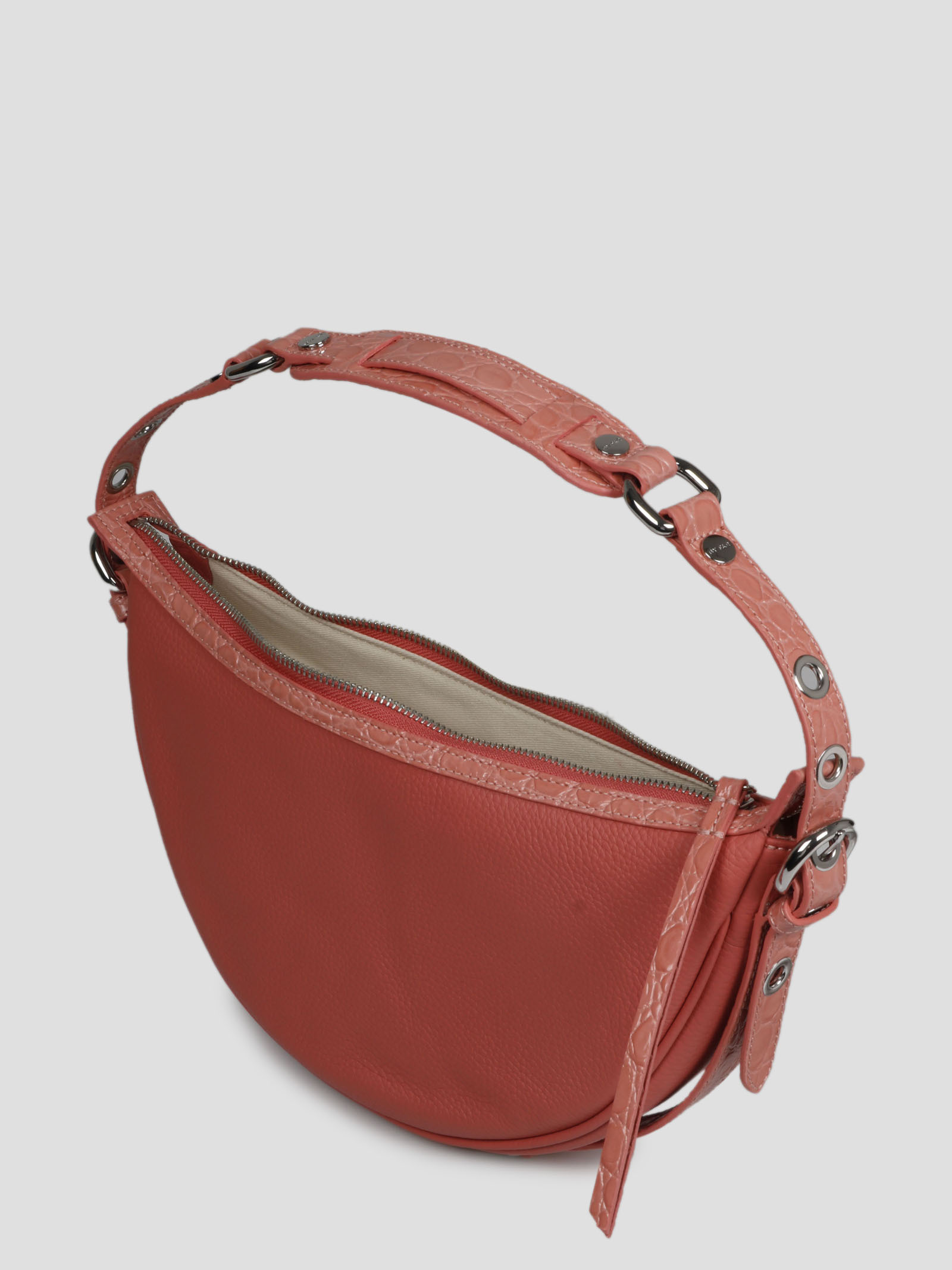 By Far Gib Crocodile-embossed Shoulder Bag In Brown