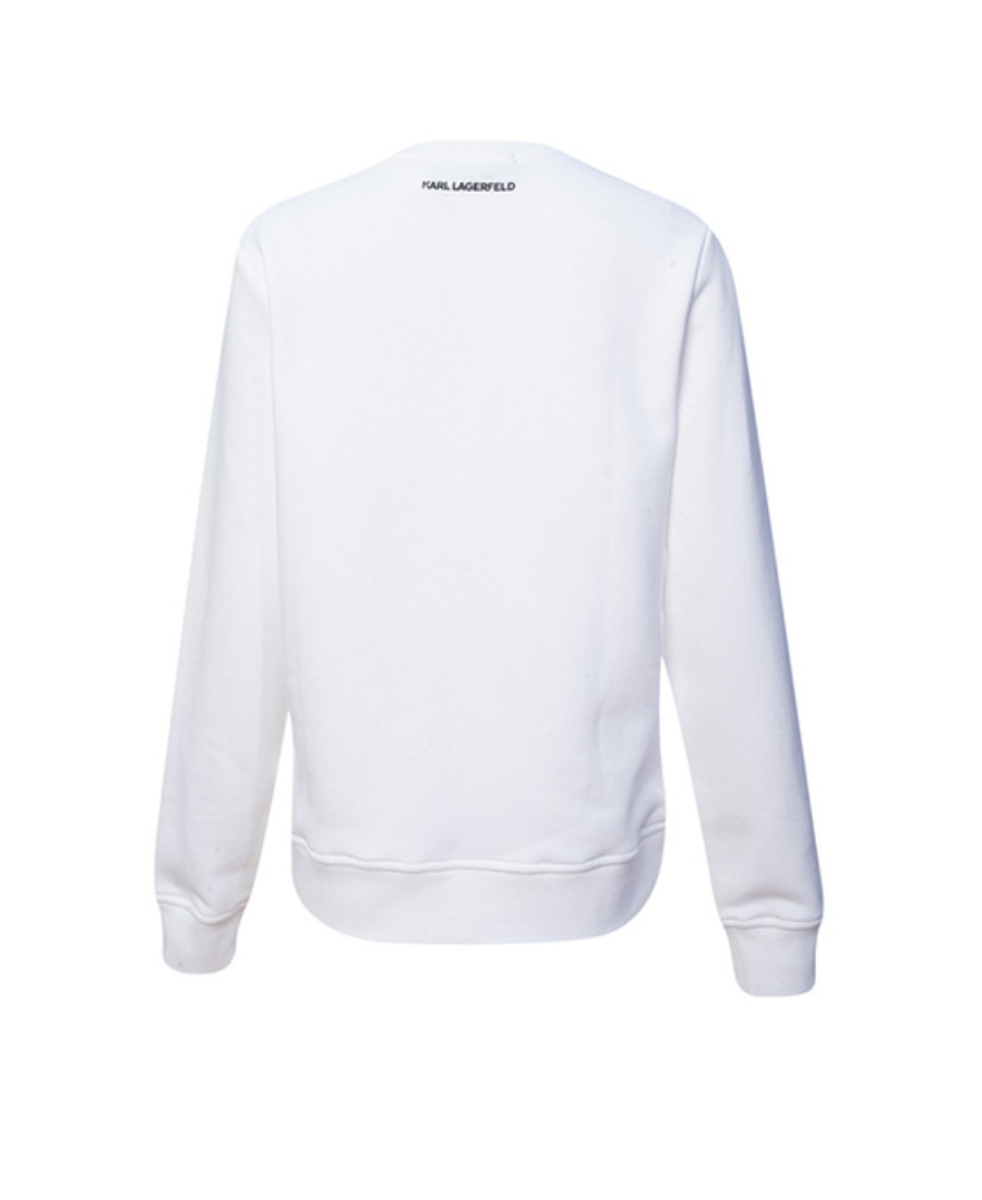 Karl Lagerfeld Long-sleeved Sweater With Logo Printing Pattern In White