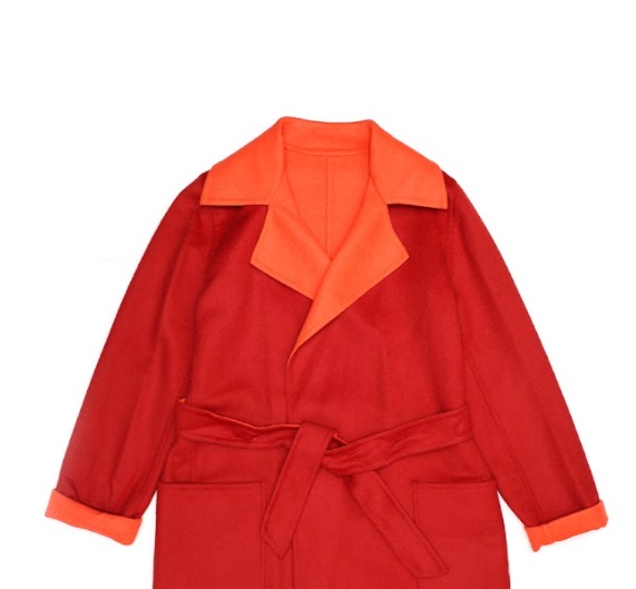 Max Mara Lapel Coat In Red
