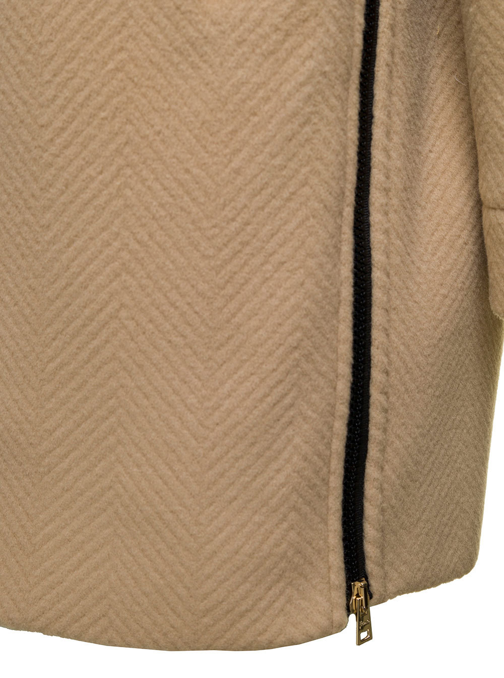 Herno Zip-up Hooded Coat In Nude