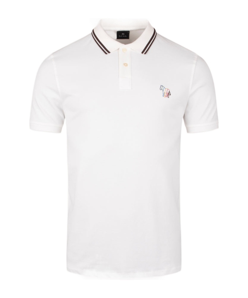 Paul Smith Ps  Broad Stripe Zebra Polo Shirt In White