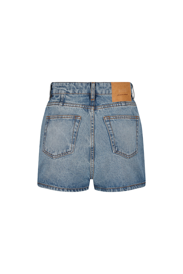 Ami Alexandre Mattiussi Belt Loop Denim Shorts In Blue