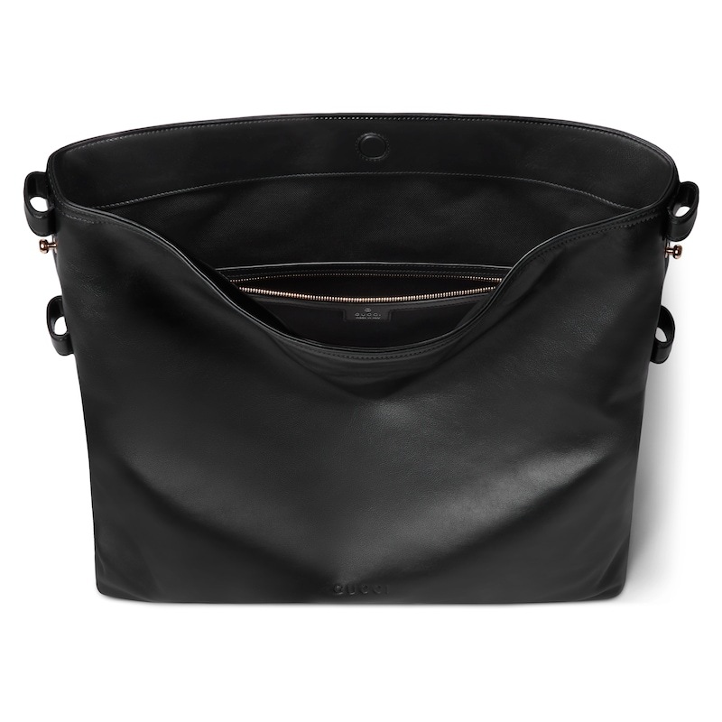 Gucci Beatrix Large Leather Shoulder Bag In Black