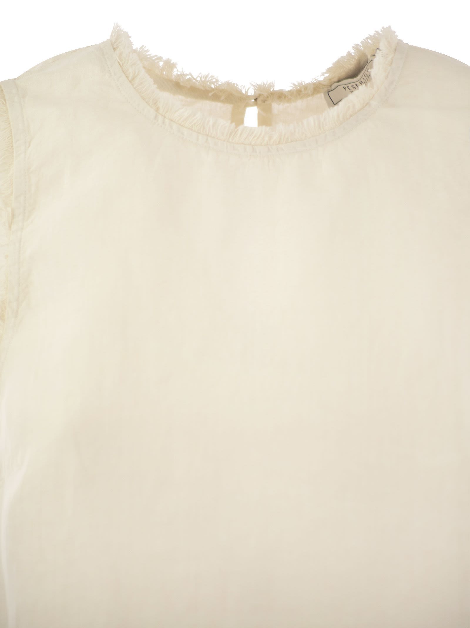 Peserico Sleeveless Linen Top In Neutral