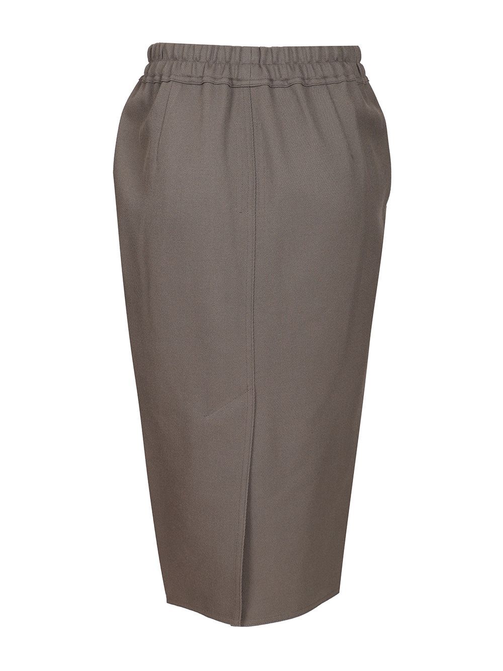 Rick Owens Zip-front Drawstring Midi Skirt In Brown
