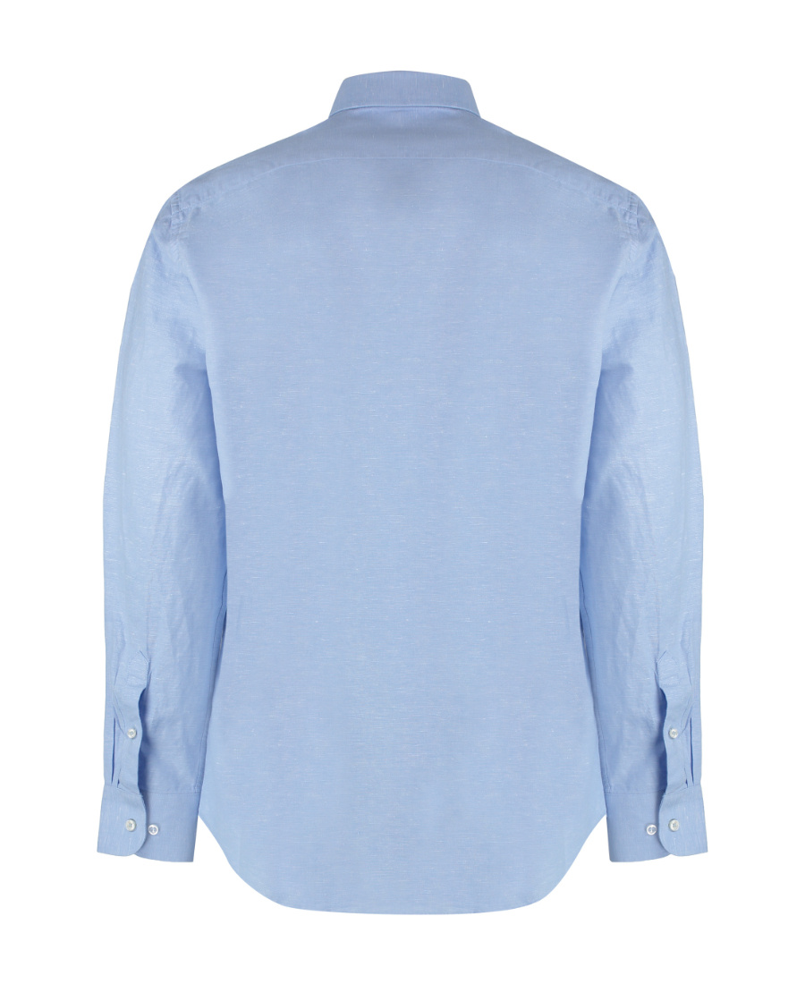 Paul & Shark Lapel Long-sleeved Shirt In Blue