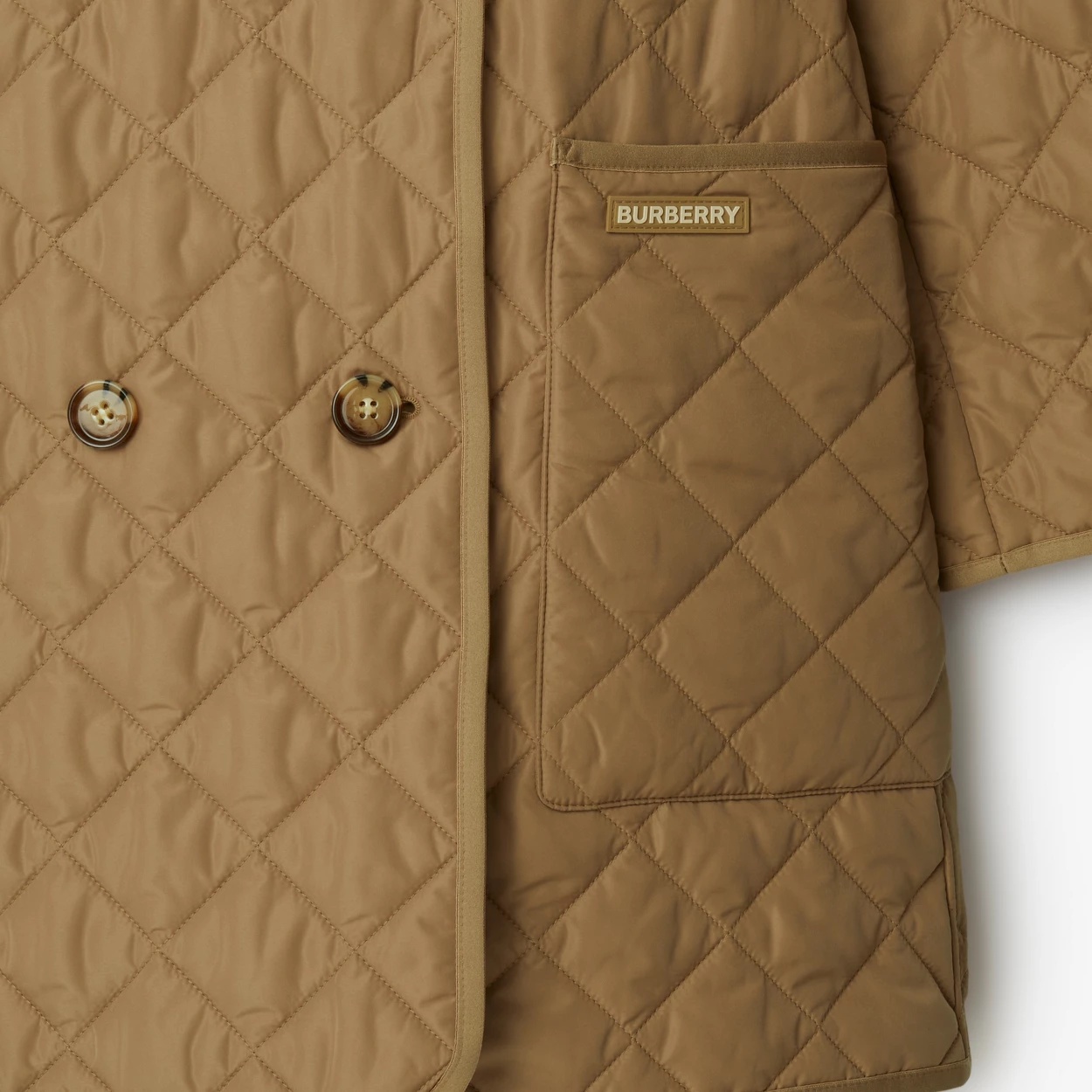 Burberry Logo Quilted Cotton In Brown