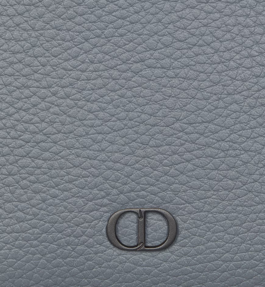 Dior Cd Icon Double Fold Wallet In Gray