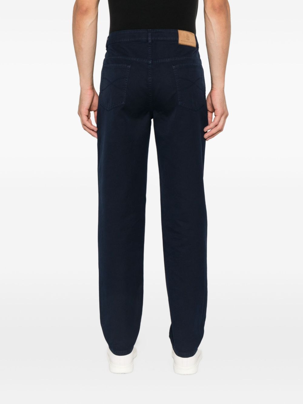 Brunello Cucinelli Italian Fit Trousers In Navy Blue Cotton Corduroy In Blue