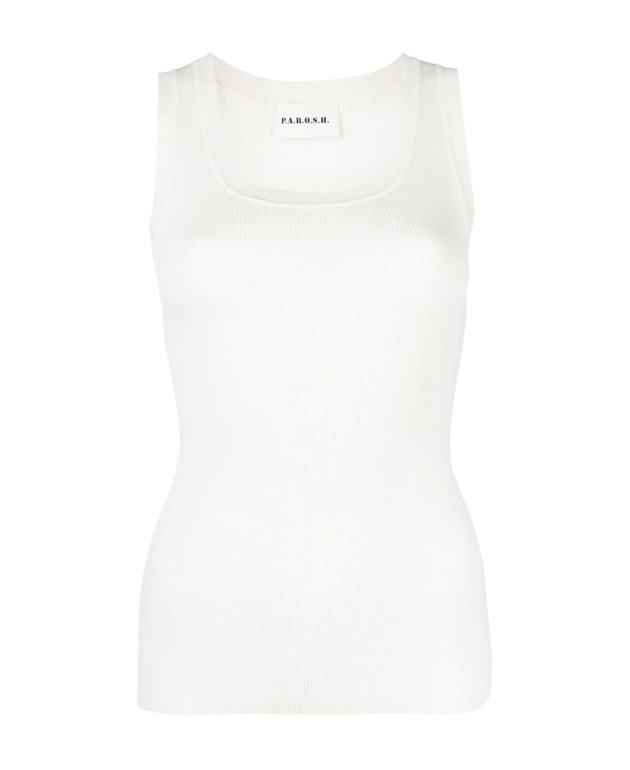 P.a.r.o.s.h U-neck Sleeveless Top In White