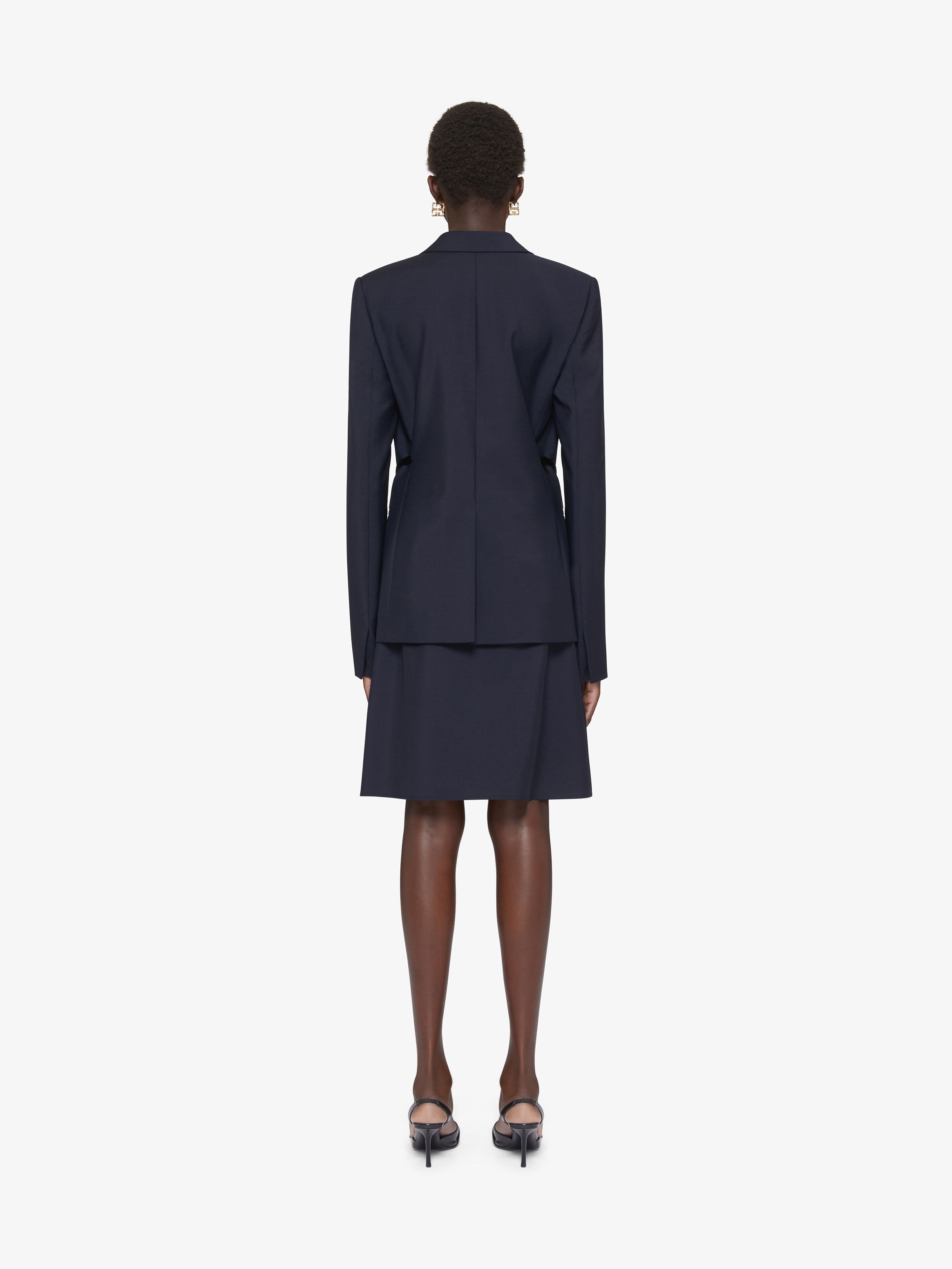 Givenchy Voyou Skirt In Wool And Mohair In Blue