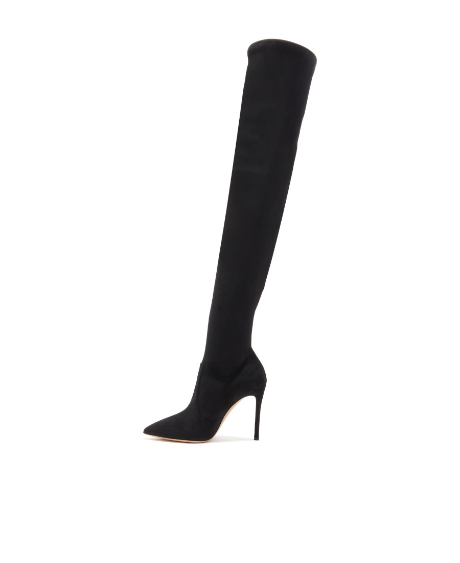 Casadei 105mm Square-toe Over-the-knee Boots In Black