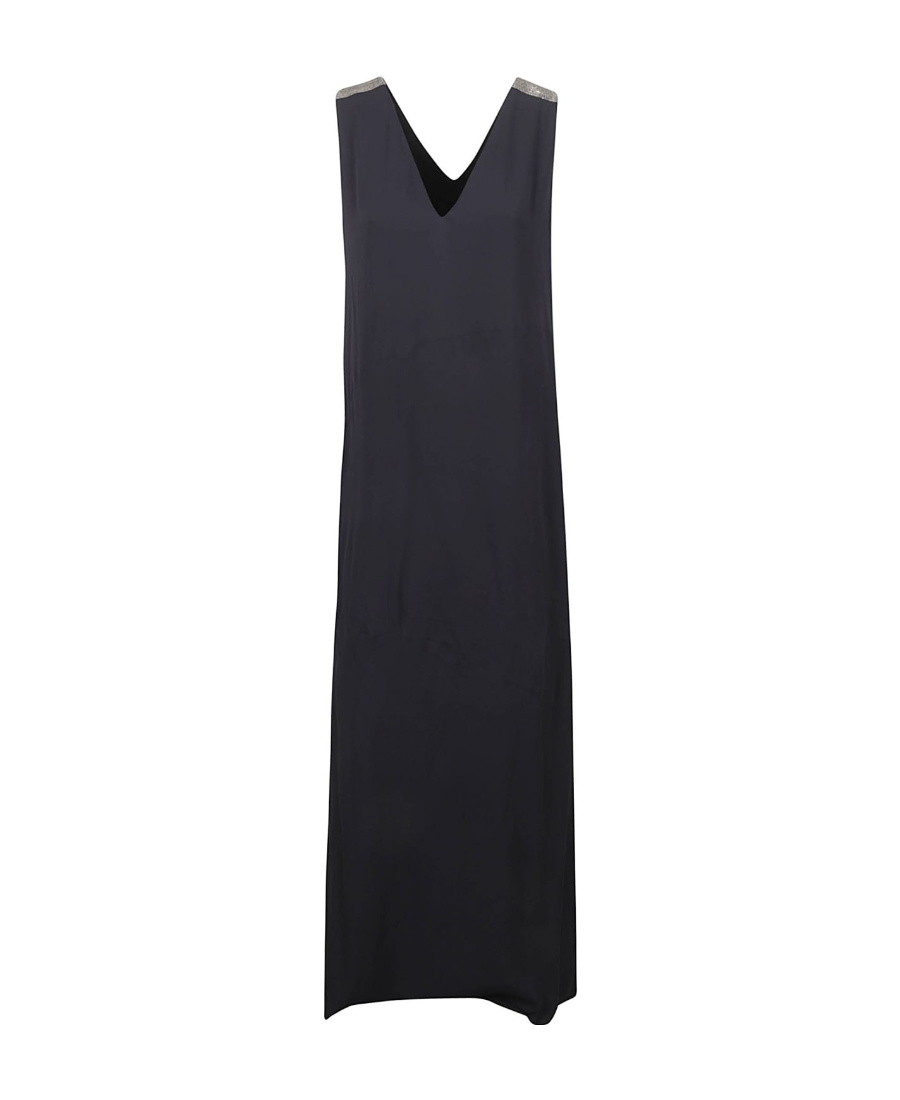 Fabiana Filippi V-neck Sleeveless Dress In Black
