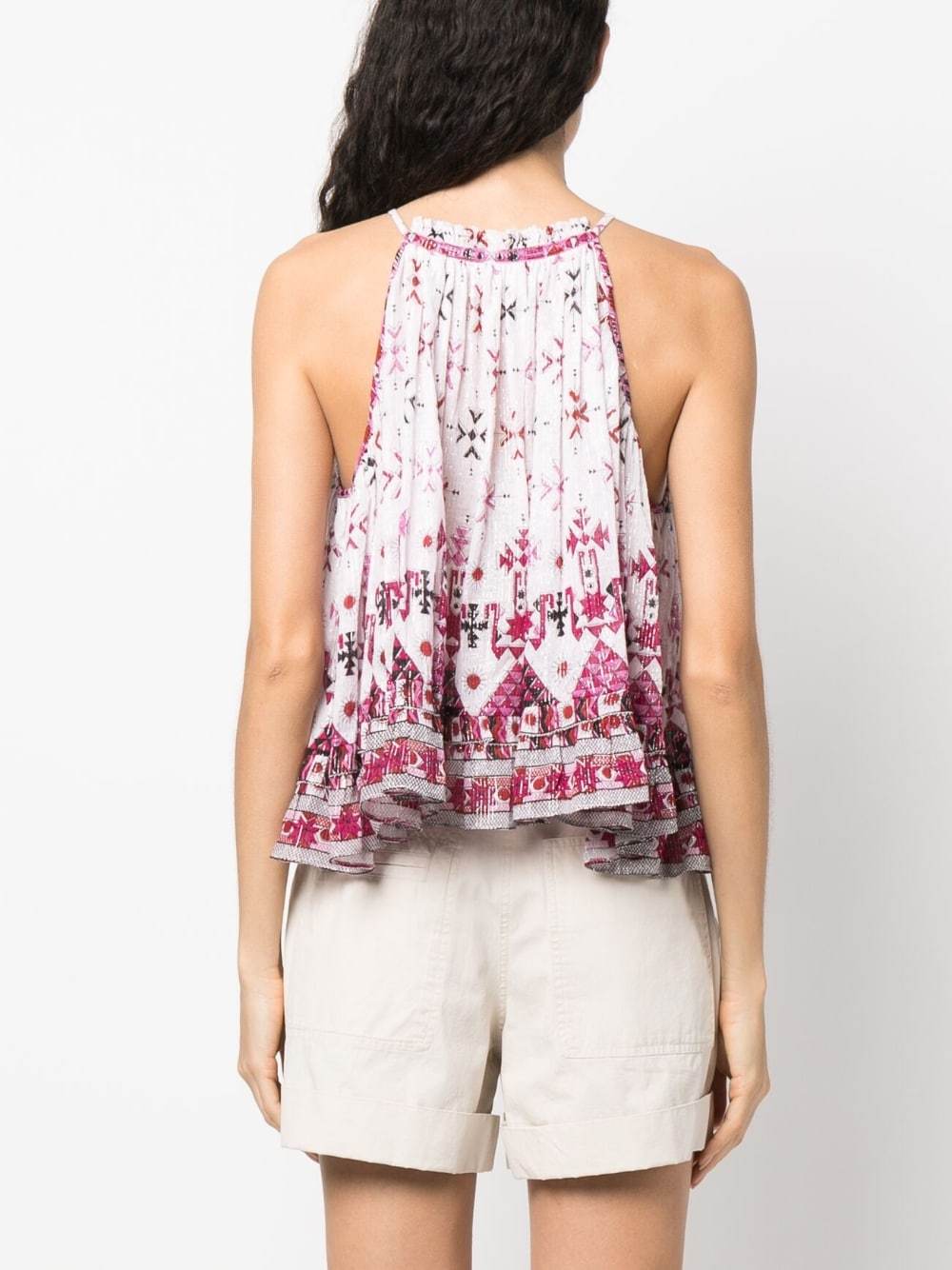 Isabel Marant Étoile Graphic-print Cropped Blouse In White