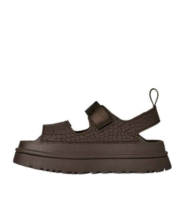 Ugg Goldenglow Embossed Platform Sandals In Brown