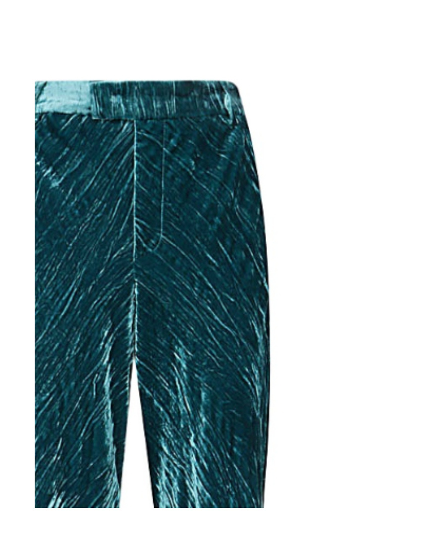 Etro Women's Artemisia Velvet Straight-leg Pants In Green