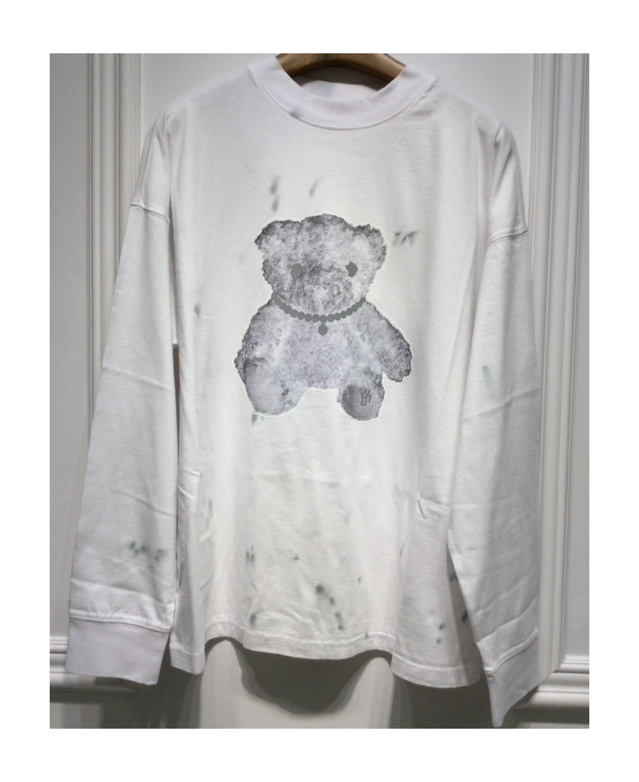 We11 Done Teddy Bear Cotton Sweatshirt In White