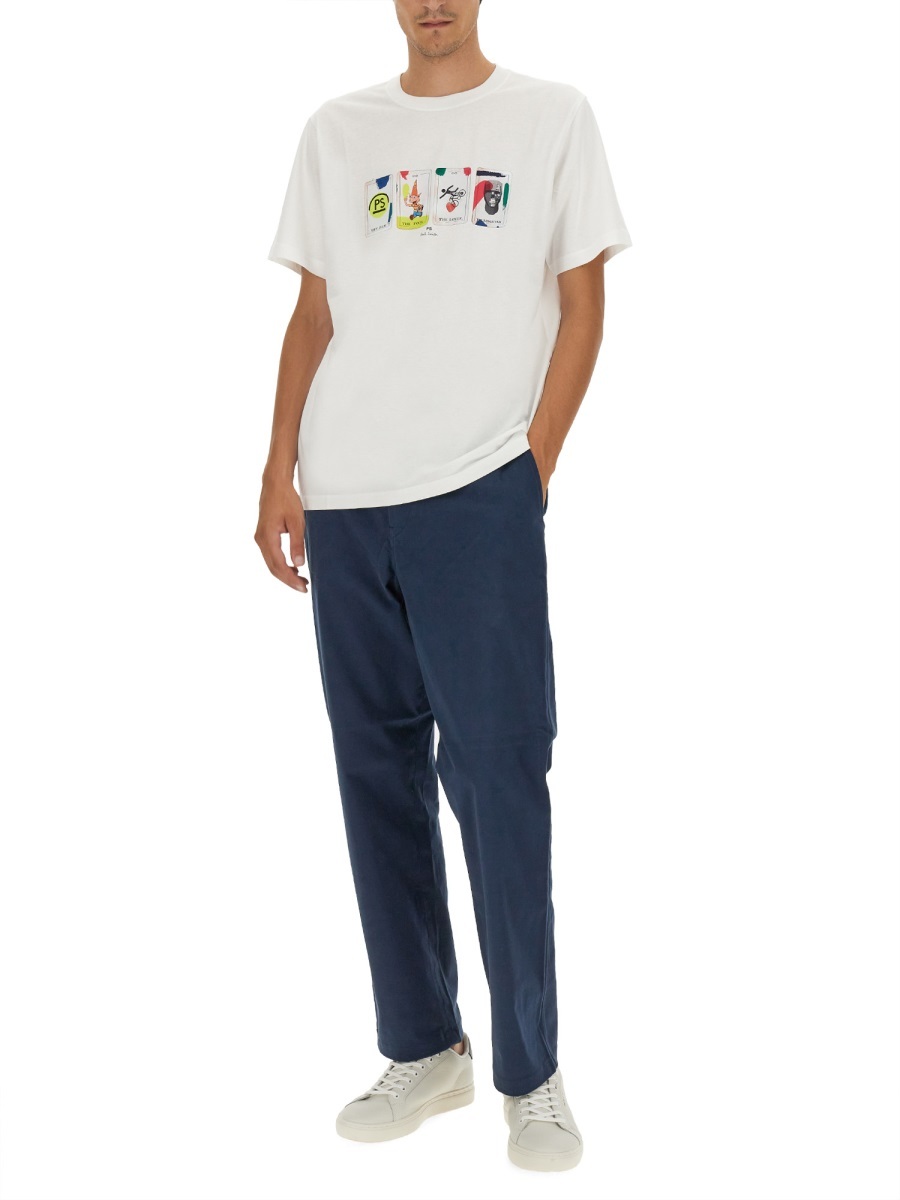 Paul Smith Ps  Mid Rise Slim Cut Chinos In Blue