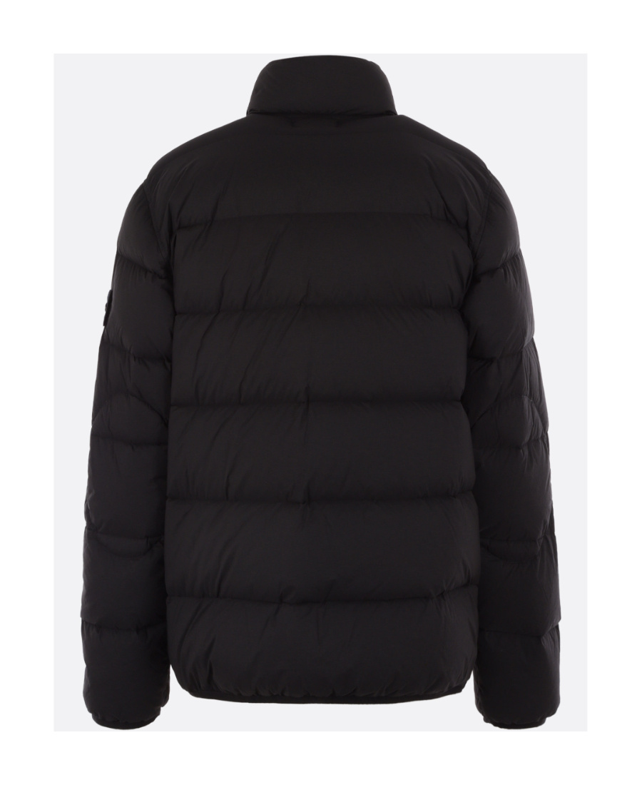 Stone Island Compass-patch Padded Down Jacket In Black