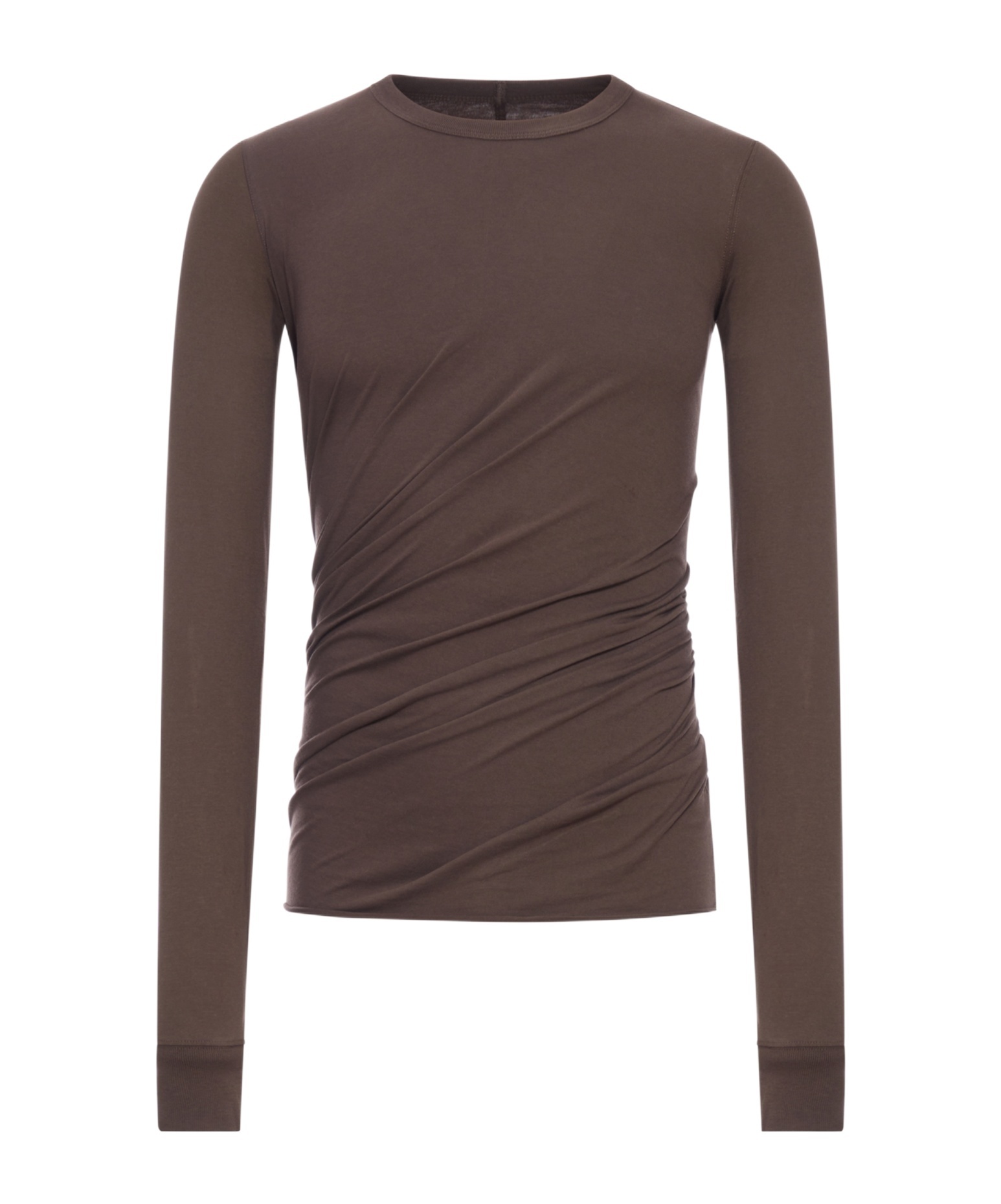 Rick Owens Long-sleeve Cotton T-shirt In Brown
