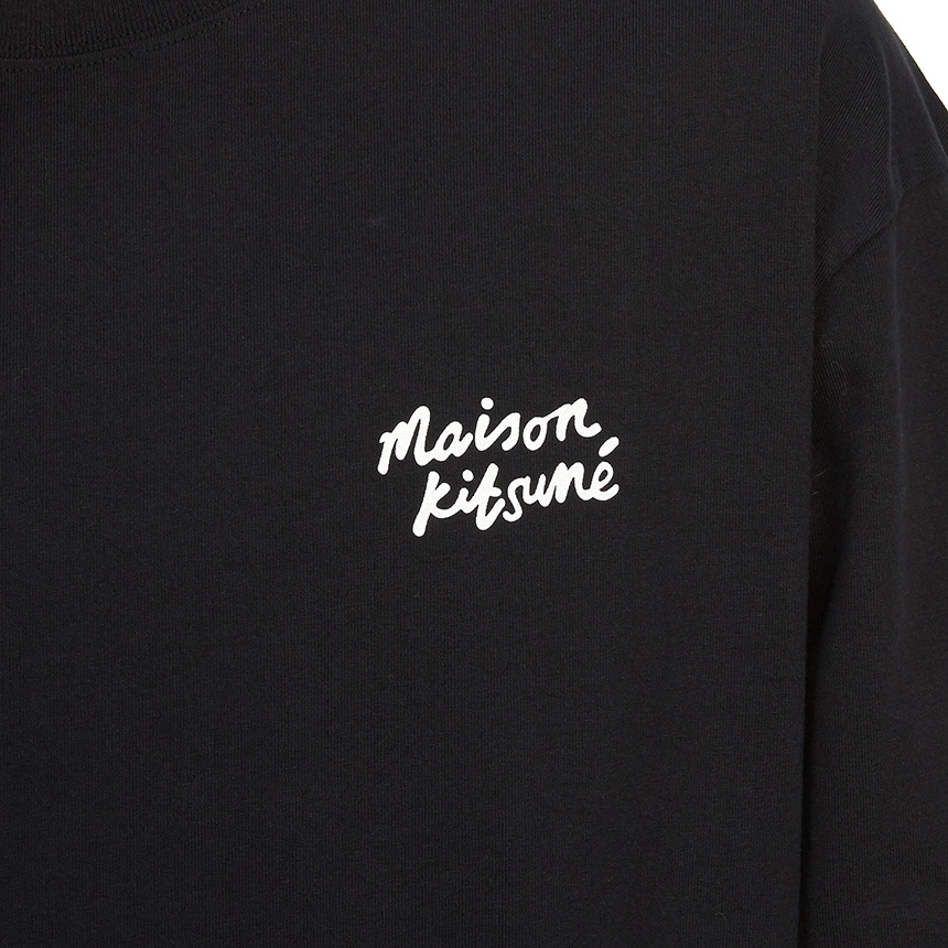 Maison Kitsuné Logo-print Crew-neck Sweatshirt In Black