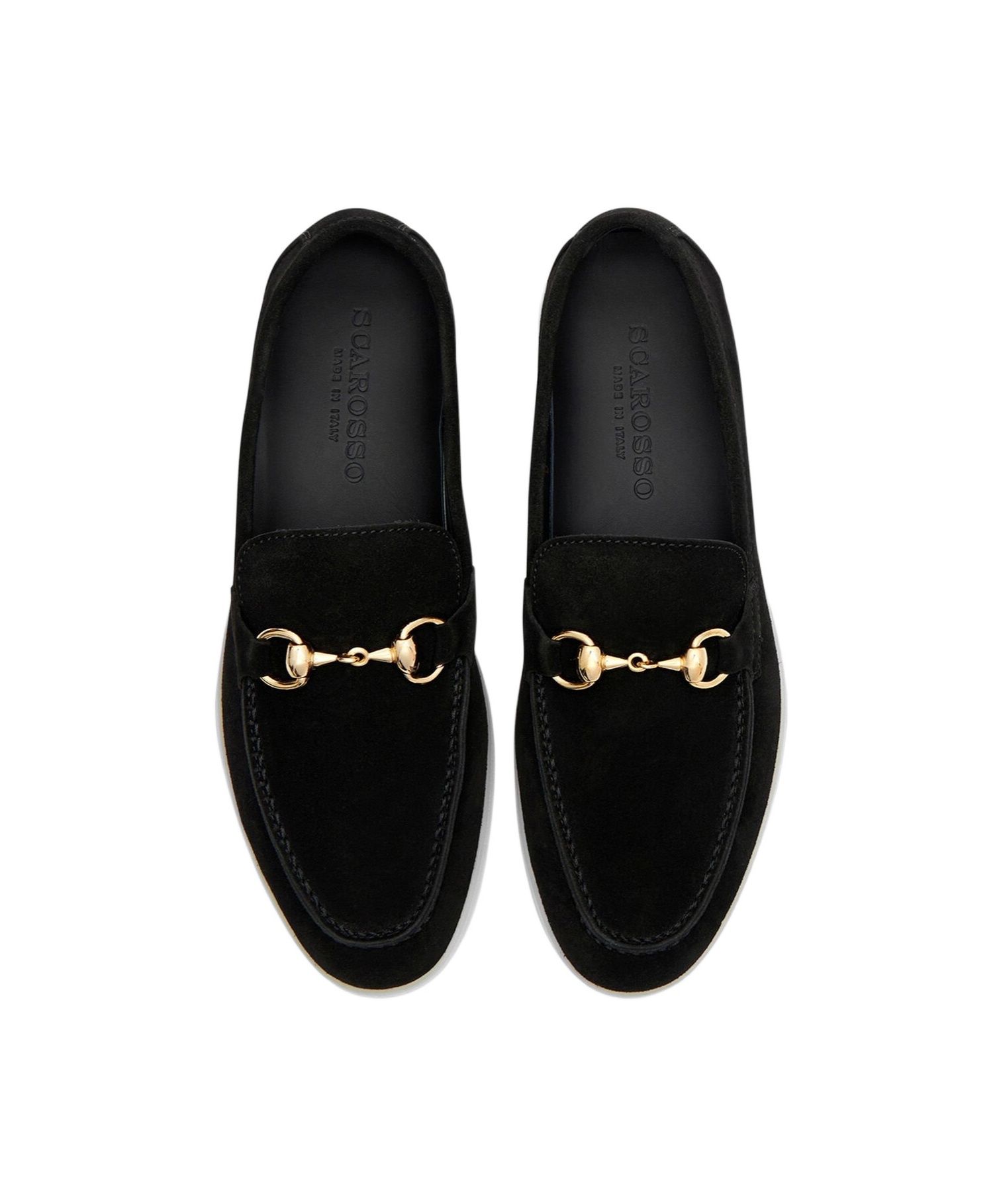 Shop Scarosso Horse Title Buckle Logo Loafers In Black