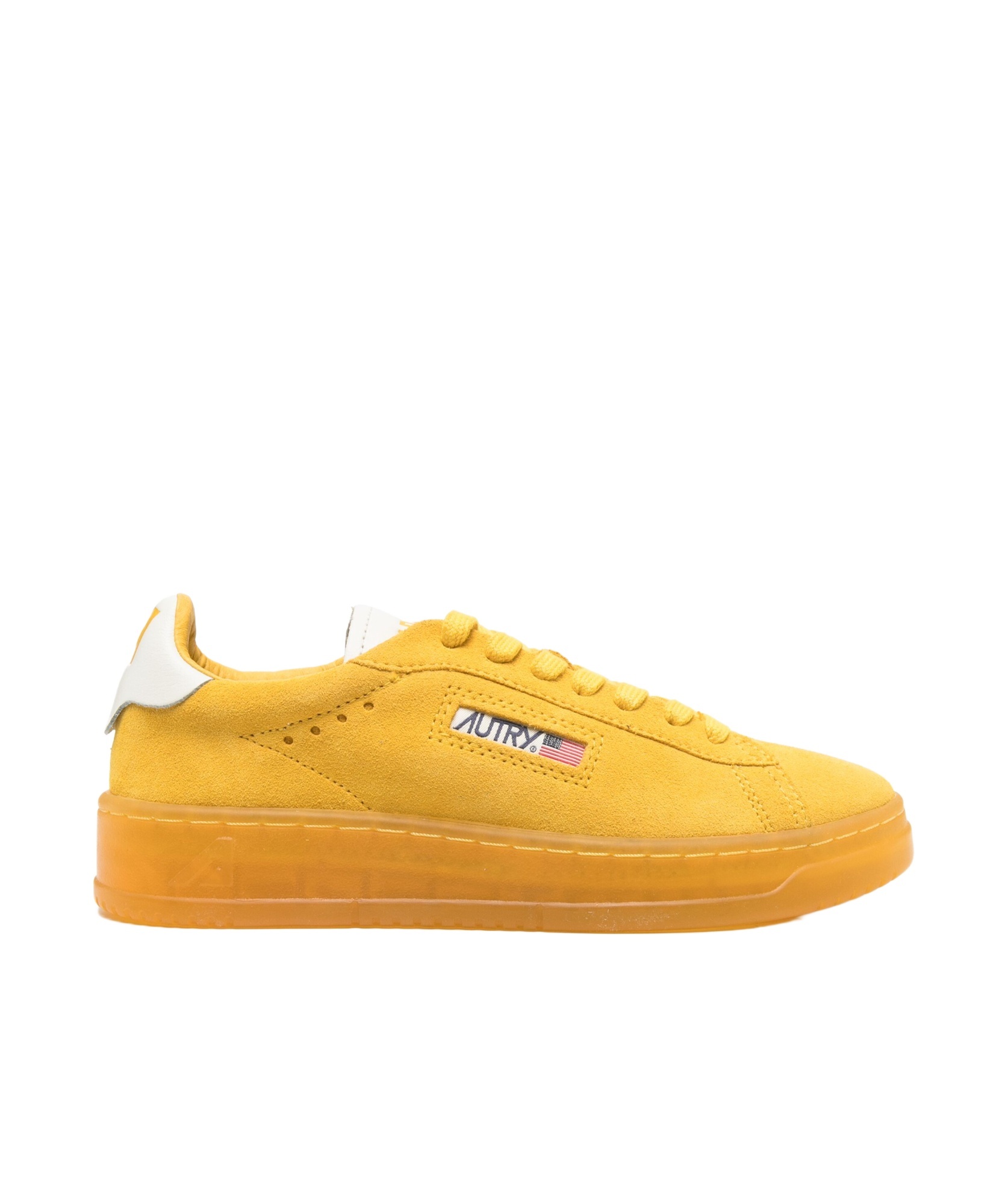 Autry Transparent Sole Sneakers With Contrasting Accents In Yellow