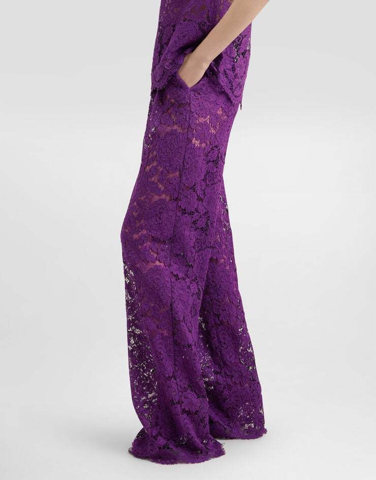 Dolce & Gabbana Cordonetto Lace Trousers In Purple