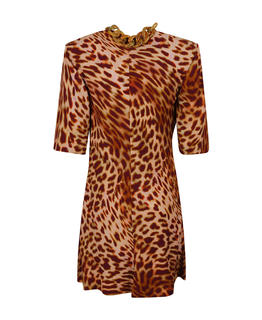 Stella Mccartney Leopard-print Mini Dress In Brown