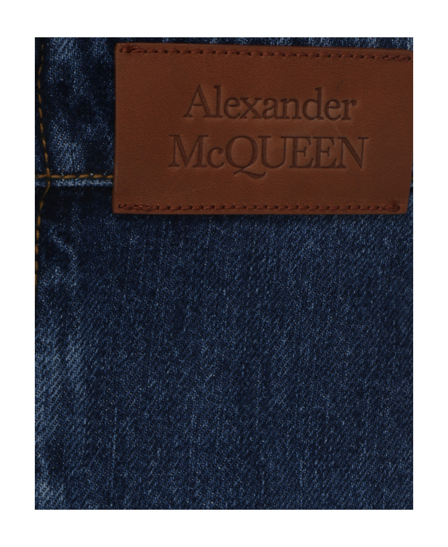 Alexander Mcqueen Denim Mini Dress In Blue
