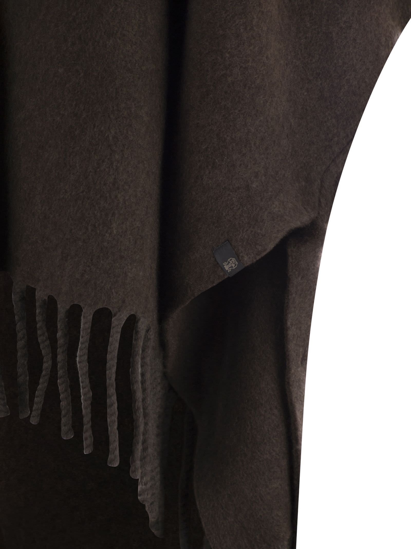Brunello Cucinelli Double-knit Cape In Brown