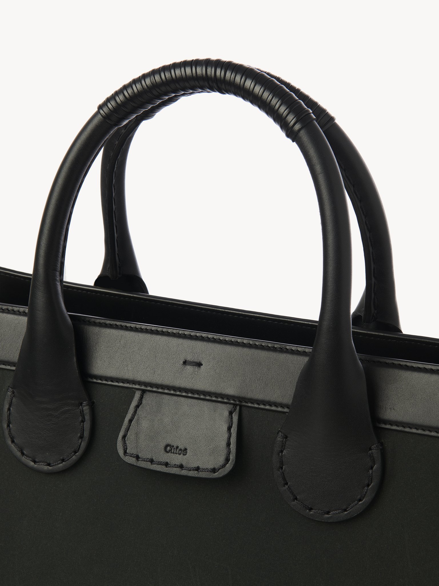Chloé Barbour X Edith Canvas Tote Bag In Black