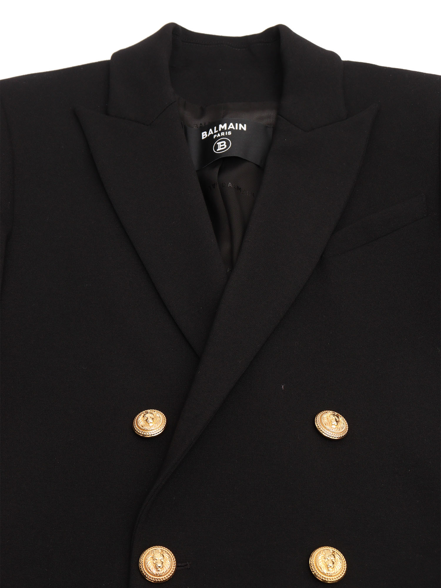 Balmain Long-sleeved Suit Coat In Black